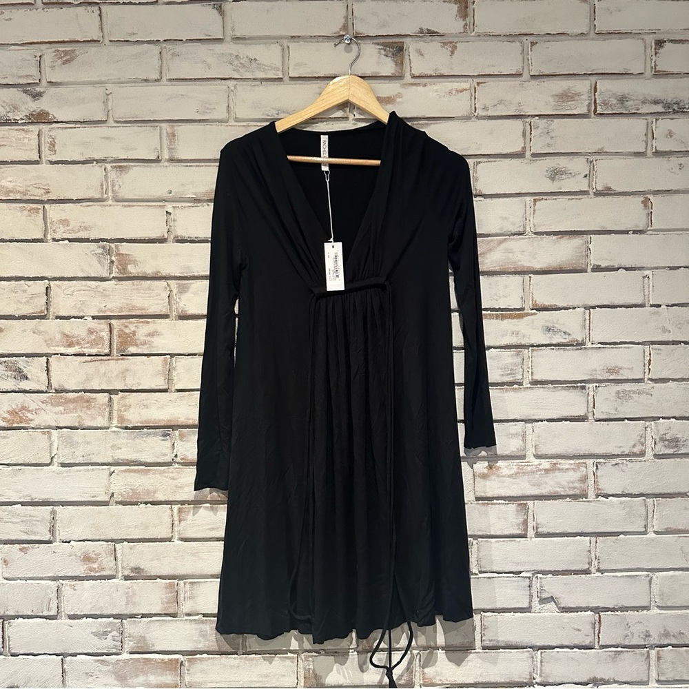 Rachel Pally black long sleeve caftan midi dress size small NEW